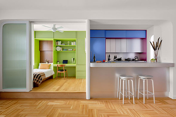 Ремонт апартаментов на Манхэттене с обновленными яркими красками