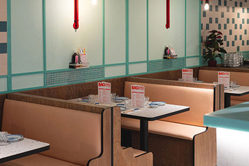 Ретро-дизайн китайского ресторана Bao Express в Париже