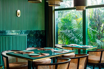 Дизайн Elgin Cafe ресторана из зеленого гранита в Индии
